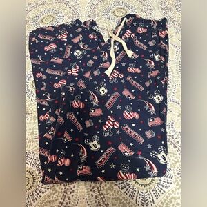 Disney- Women’s Pajamas-Mickey print on Navy Blue w/Red & White details Size SM